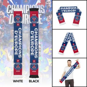 PSG F.C. Paris Saint-Germain Champions d'Europe 2025 Ruffneck Soccer Scarf PSG1043