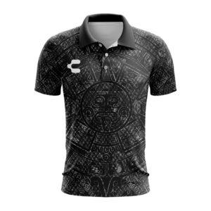 Charly Mexico Aztec Heritage Black Polo Shirt