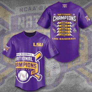 LSU Tigers National Champs 2025 Baseball Baseball Jersey CLD1059