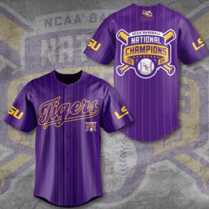 LSU Tigers National Champs 2025 Baseball Baseball Jersey CLD1080