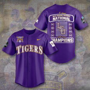 LSU Tigers National Champs 2025 Baseball Baseball Jersey CLD1119