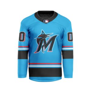 MLB Miami Marlins Personalized Alternate Style Hockey Jersey