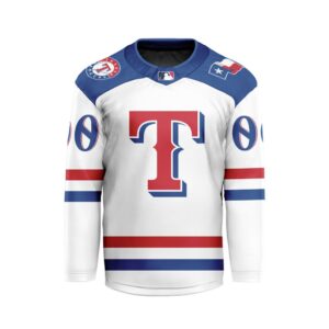 MLB Texas Rangers Personalized Away Style Hockey Jersey