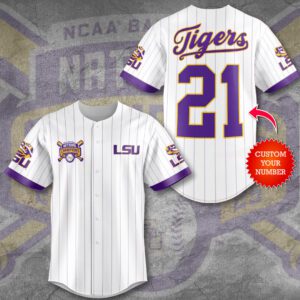 Personalized LSU Tigers National Champs 2025 Baseball Baseball Jersey CLD1008