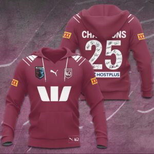 Queensland Maroons 25th State of Origin Champion Unisex Performance Hoodie QMC1039