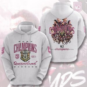 Queensland Maroons 25th State of Origin Champion Unisex Performance Hoodie QMC1040