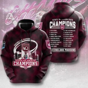 Queensland Maroons 25th State of Origin Champion Unisex Performance Hoodie QMC1042