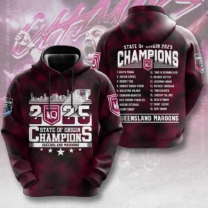 Queensland Maroons 25th State of Origin Champion Unisex Performance Hoodie QMC1047