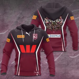 Queensland Maroons 25th State of Origin Champion Unisex Performance Hoodie QMC1048