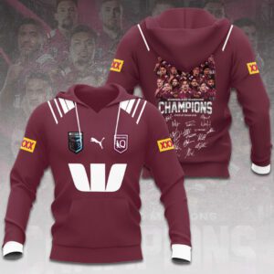 Queensland Maroons 25th State of Origin Champion Unisex Performance Hoodie QMC1051