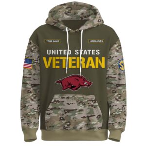 Alternative view of Arkansas Razorbacks 2025 Salute To Service Unisex Performance Hoodie