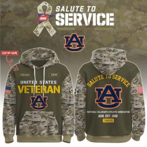 Auburn Tigers 2025 Salute To Service Unisex Performance Hoodie