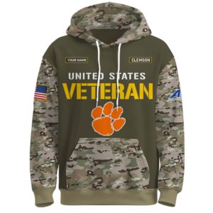 Alternative view of Clemson Tigers 2025 Salute To Service Unisex Performance Hoodie