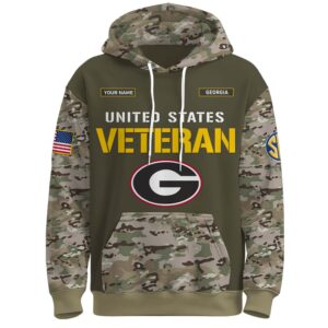 Alternative view of Georgia Bulldogs 2025 Salute To Service Unisex Performance Hoodie