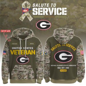 Georgia Bulldogs 2025 Salute To Service Unisex Performance Hoodie