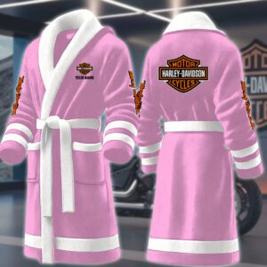 Harley-Davidson Motocycles Personalized Fleece Bathrobe