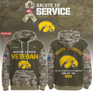Iowa Hawkeyes 2025 Salute To Service Unisex Performance Hoodie