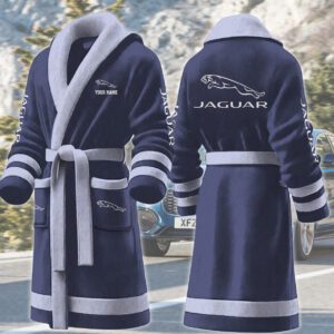 Jaguar Motocycles Personalized Fleece Bathrobe