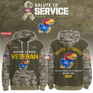 Kansas Jayhawks 2025 Salute To Service Unisex Performance Hoodie