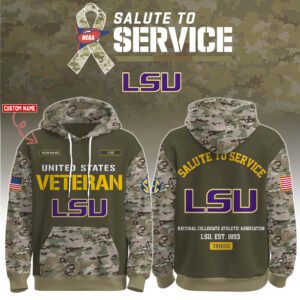 LSU Tigers 2025 Salute To Service Unisex Performance Hoodie