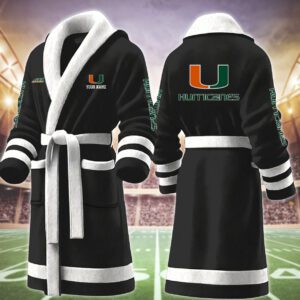 Miami Hurricanes NCAA Personalized Fleece Bathrobe