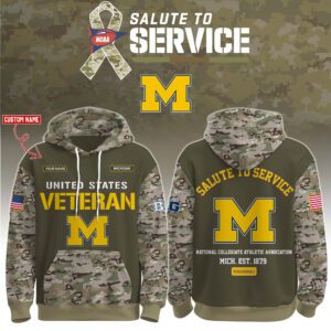 Michigan Wolverines 2025 Salute To Service Unisex Performance Hoodie