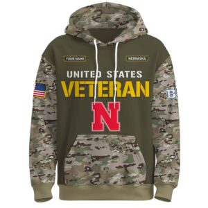 Alternative view of Nebraska Cornhuskers 2025 Salute To Service Unisex Performance Hoodie