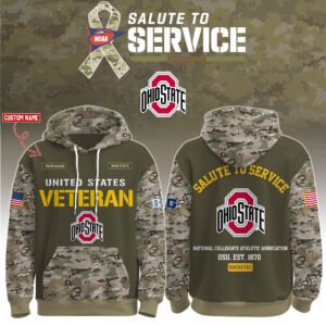 Ohio State Buckeyes 2025 Salute To Service Unisex Performance Hoodie