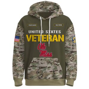 Alternative view of Ole Miss Rebels (Mississippi) 2025 Salute To Service Unisex Performance Hoodie