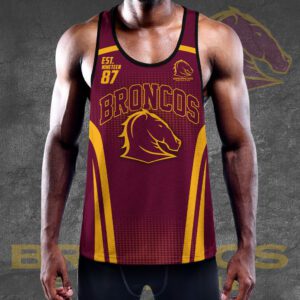 Alternative view of Personalized Brisbane Broncos Y-Back Muscle Tank Top MCT1001