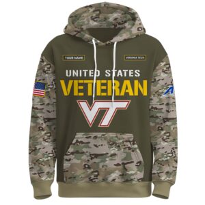Alternative view of Virginia Tech Hokies 2025 Salute To Service Unisex Performance Hoodie