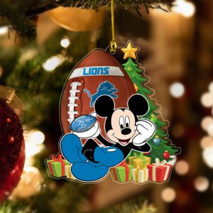 Detroit Lions Merry Christmas Ornament 2025