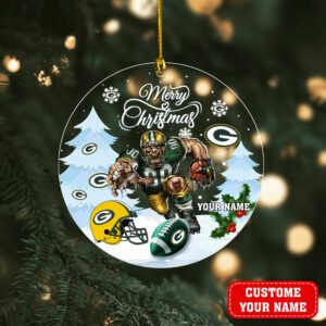Green Bay Packers Merry Christmas Ornament 2025