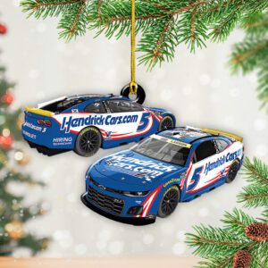 Alternative view of Kyle Larson 2025 NASCAR Cup Series Champion Custom Shape 2-sided Acrylic Ornament KLCHAMP1022