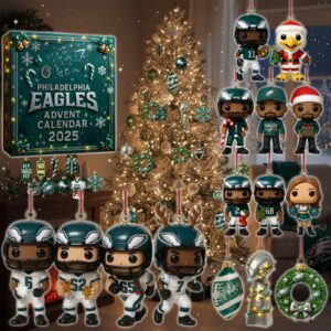 Alternative view of Philadelphia Eagles Advent Calendar Acrylic Hanging Decor Box 2025
