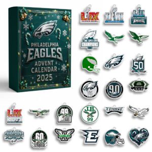 Alternative view of Philadelphia Eagles Advent Calendar Acrylic Hanging Decor Box 2025 - Christmas Gift