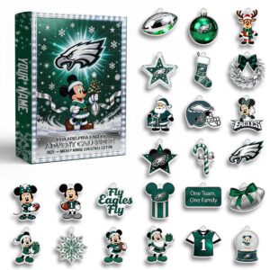 Alternative view of Philadelphia Eagles Advent Calendar Acrylic Hanging Decor Box - Gift For Fan