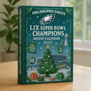 Alternative view of Philadelphia Eagles Lix Super Bowl Champions Advent Calendar Acrylic Hanging Decor Box 2025