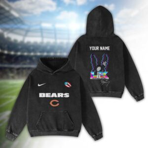 Chicago Bears Bad Bunny Super Bowl LX 2026 2D Washed Hoodie
