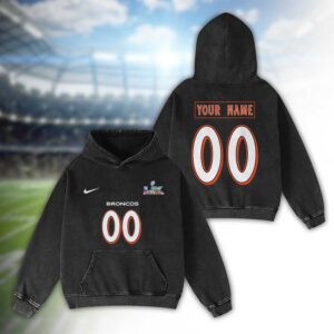 Denver Broncos Bad Bunny Super Bowl LX 2026 2D Washed Hoodie