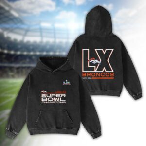 Denver Broncos Bad Bunny Super Bowl LX 2026 2D Washed Hoodie