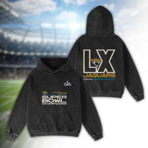 Jacksonville Jaguars Bad Bunny Super Bowl LX 2026 2D Washed Hoodie