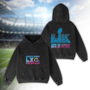 Los Angeles Rams Bad Bunny Super Bowl LX 2026 2D Washed Hoodie