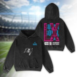 Tampa Bay Buccaneers Bad Bunny Super Bowl LX 2026 2D Washed Hoodie