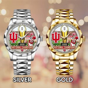 Alternative view of Indiana Hoosiers Football 2025 National Champions Alloy Luxury Quartz Watch CHAMP20270