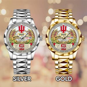 Alternative view of Indiana Hoosiers Football 2025 National Champions Alloy Luxury Quartz Watch CHAMP20272