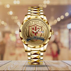 Alternative view of Indiana Hoosiers Football 2025 National Champions Alloy Luxury Quartz Watch CHAMP20282