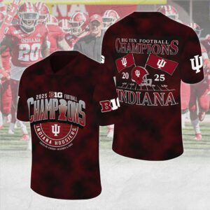 Indiana Hoosiers Football 2025 Big Ten Champions 3D Football Jersey