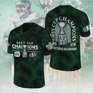 Saskatchewan Roughriders 2025 Grey Cup Champions 3D Football Jersey