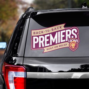 Alternative view of Brisbane Lions Premiers 2025 3D Car Sticker CTK1032